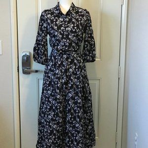 Vintage Floral Print Maxi Dress